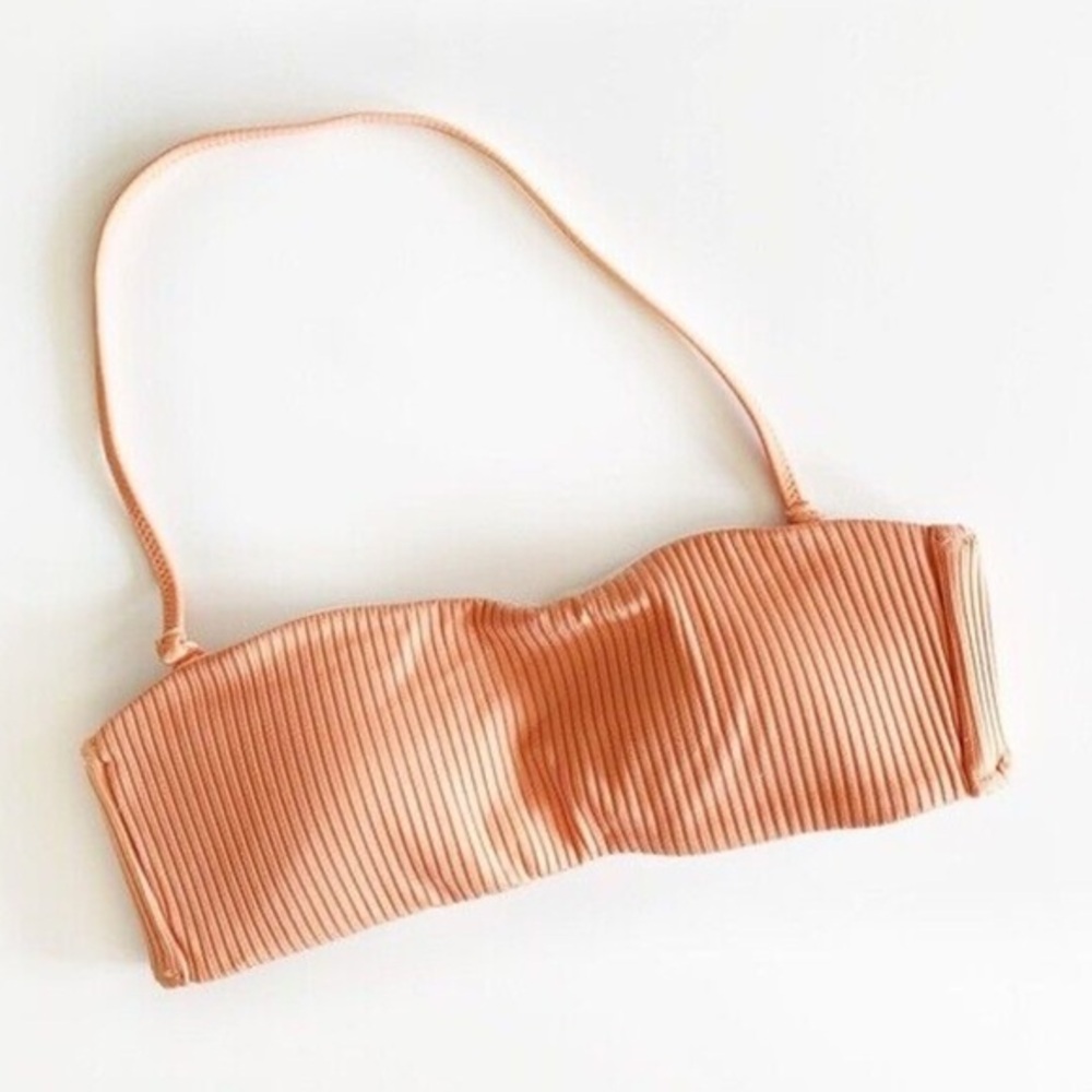 New Victoria’s Secret PINK Women’s Bikini Top Bandeau Ribbed Size Large NWT - Picture 1 of 12